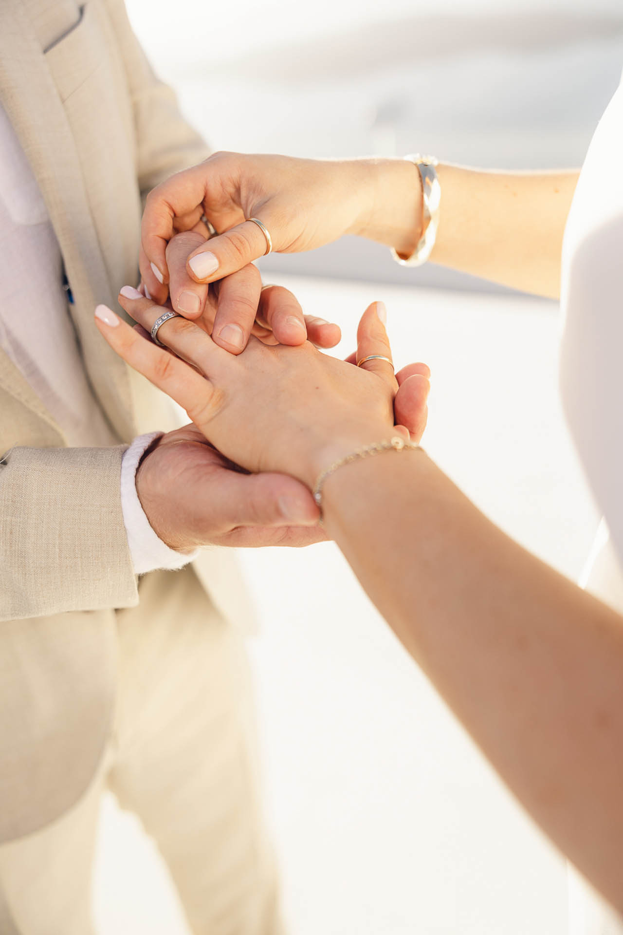 last-minute elopement in Santorini - wedding rings