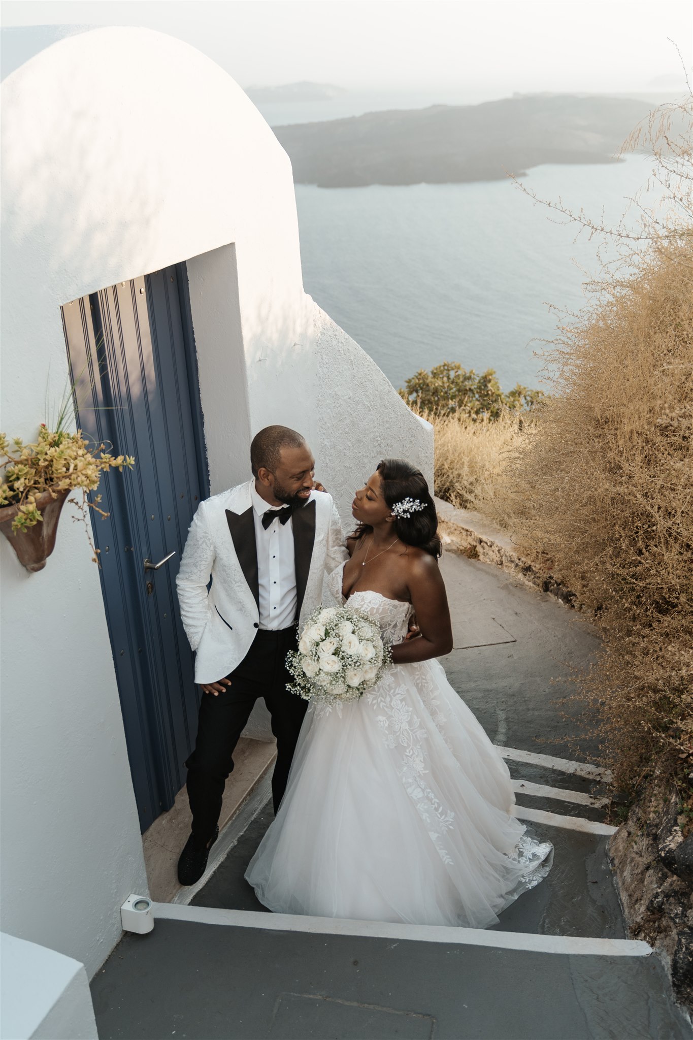 wedding at Dana Villas in Santorini - the married couple - Marvellous Wedding